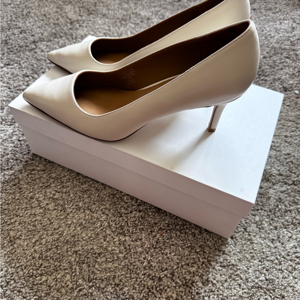 Quince Cream Classic Pointed-Toe Heels
